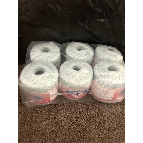 6 Americas Best Country Cotton Sz 10 Crochet Thread Lt. Aqua - New - Picture 1 of 2